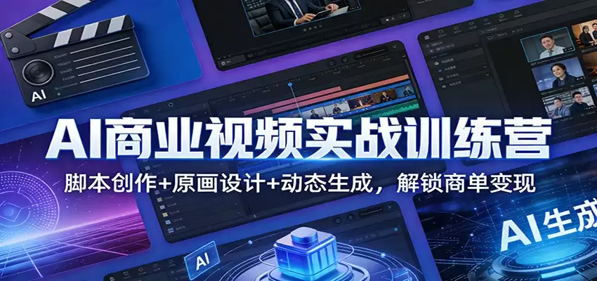 AI商业视频实战训练营：脚本创作+原画设计+动态生成，解锁商单变现-尊多创业网