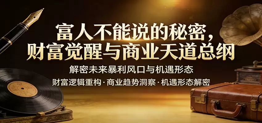 富人不能说的秘密，财富觉醒与商业天道总纲，解密未来暴利风口与机遇形态-尊多创业网