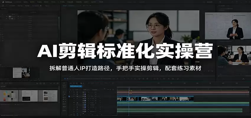 AI剪辑标准化实操营：拆解普通人IP打造路径，手把手实操剪辑，配套练习素材-尊多创业网