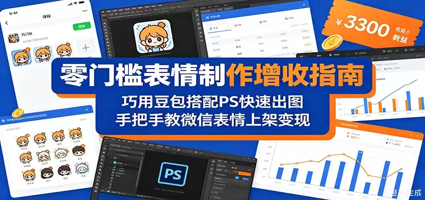 零门槛表情制作增收指南：巧用豆包搭配 PS 快速出图，手把手教微信表情上架变现-尊多创业网