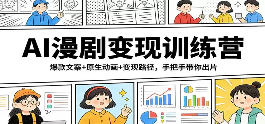 AI漫剧变现训练营：爆款文案+原生动画+变现路径，手把手带你出片-尊多创业网