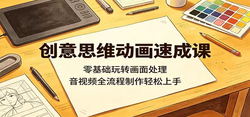 创意思维动画速成课：零基础玩转画面处理，音视频全流程制作轻松上手-尊多创业网