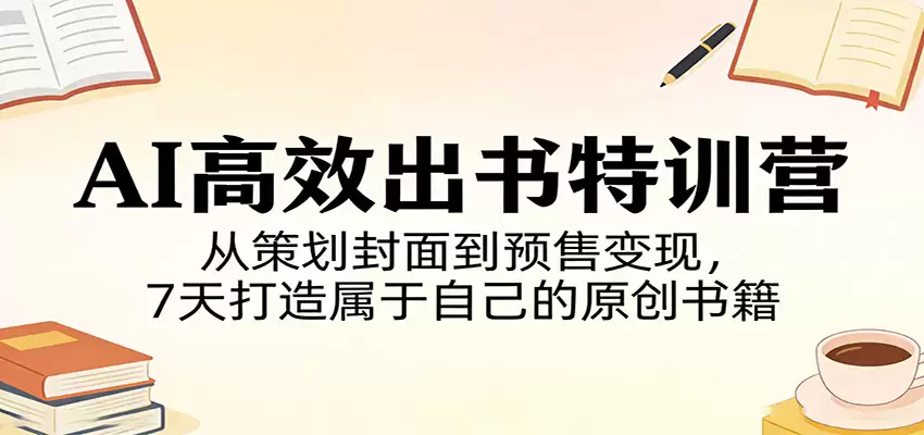AI高效出书特训营：从策划封面到预售变现，7天打造属于自己的原创书籍-尊多创业网
