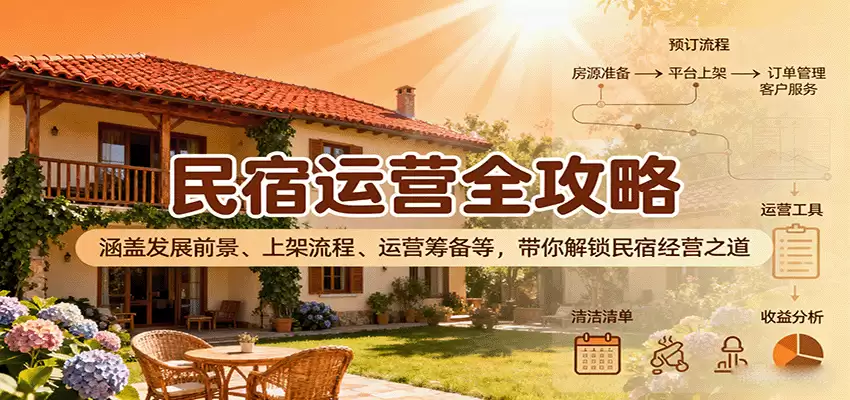 民宿运营全攻略：涵盖发展前景、上架流程、运营筹备等，带你解锁民宿经营之道-尊多创业网