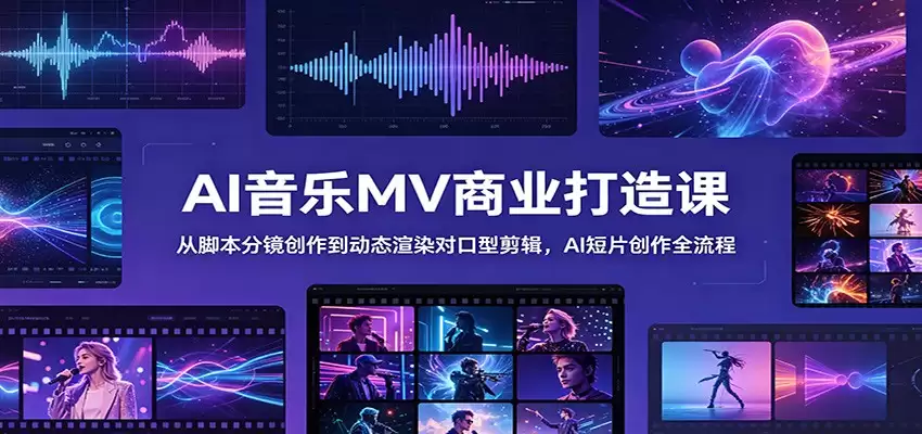 AI音乐MV商业打造课：从脚本分镜创作到动态渲染对口型剪辑，AI短片创作全流程-尊多创业网