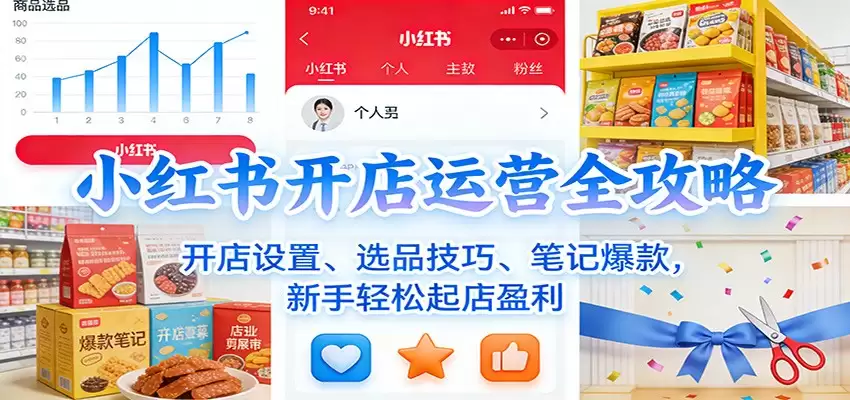 小红书开店运营全攻略：开店设置、选品技巧、笔记爆款，新手轻松起店盈利-尊多创业网