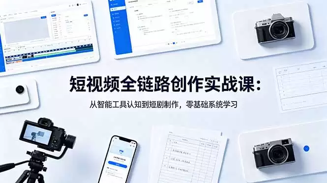 （18683期）短视频全链路创作实战课：从智能工具认知到短剧制作，零基础系统学习-尊多创业网