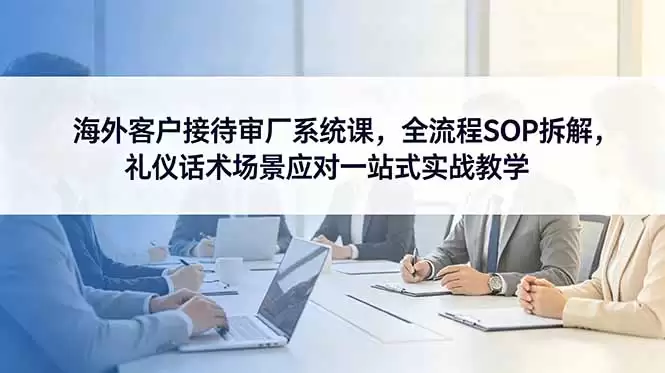 （18772期）海外客户接待审厂系统课，全流程SOP拆解，礼仪话术场景应对一站式实战教学-尊多创业网