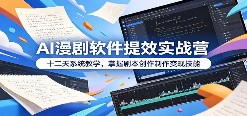 AI漫剧软件提效实战营：十二天系统教学，掌握剧本创作制作变现技能-尊多创业网