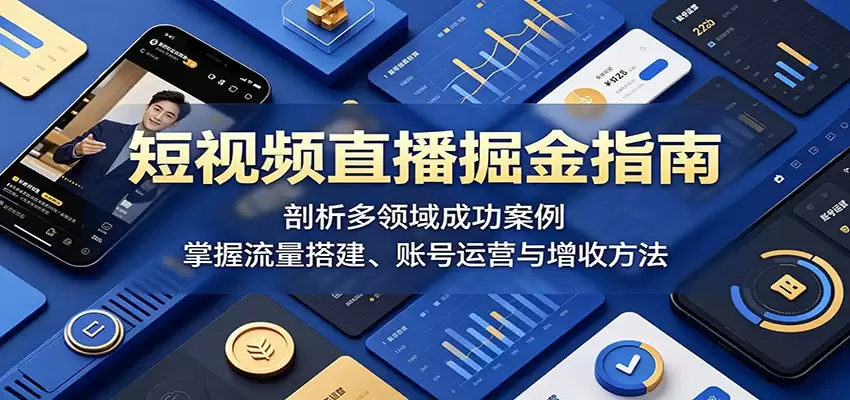 短视频直播掘金指南：剖析多领域成功案例，掌握流量搭建、账号运营与增收方法-尊多创业网
