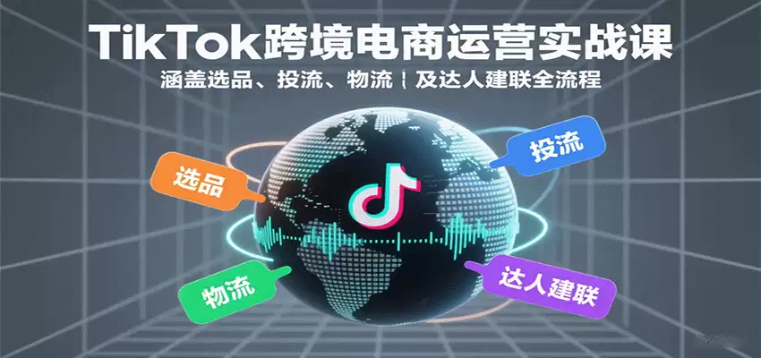 TikTok跨境电商运营实战课：涵盖选品、投流、物流及达人建联全流程-尊多创业网
