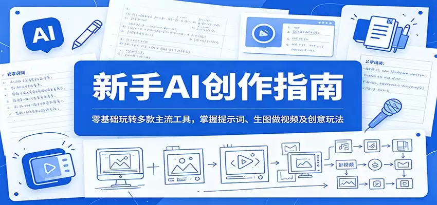 新手AI创作指南：零基础玩转多款主流工具，掌握提示词、生图做视频及创意玩法-尊多创业网