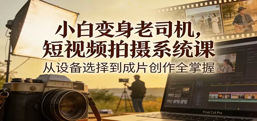 小白变身老司机，短视频拍摄系统课，从设备选择到成片创作全掌握-尊多创业网