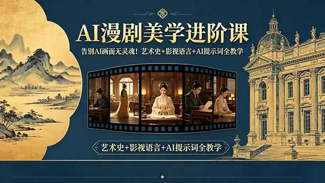 （18480期）告别AI画面无灵魂！AI漫剧美学进阶课，艺术史+影视语言+AI提示词全教学-尊多创业网