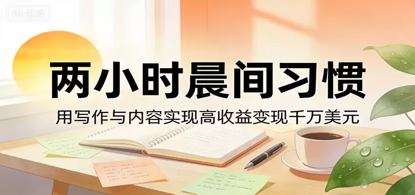 付费文章：两小时晨间习惯，用写作与内容实现高收益变现千万美元-尊多创业网