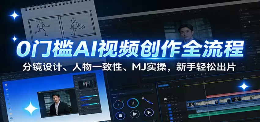 0门槛AI视频创作全流程：分镜设计、人物一致性、MJ实操，新手轻松出片-尊多创业网
