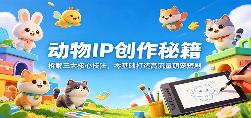 动物IP创作秘籍：拆解三大核心技法，零基础打造高流量萌宠短剧-尊多创业网