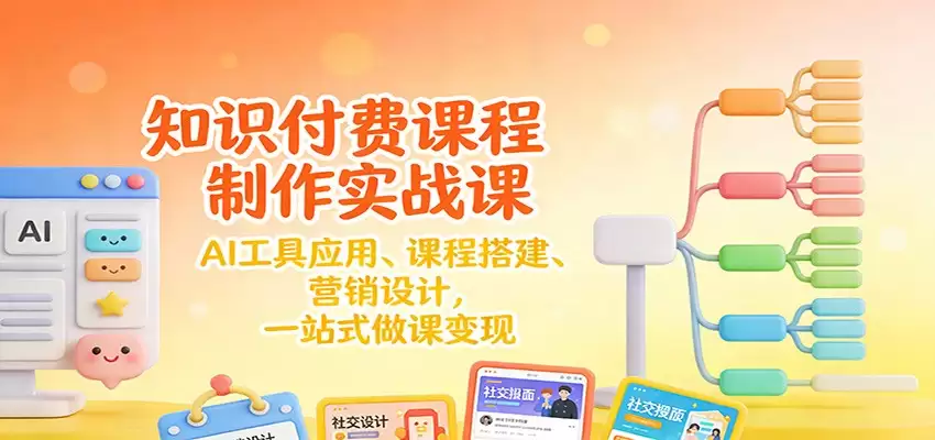 知识付费课程制作实战课：AI工具应用 、课程搭建、营销设计，一站式做课变现-尊多创业网