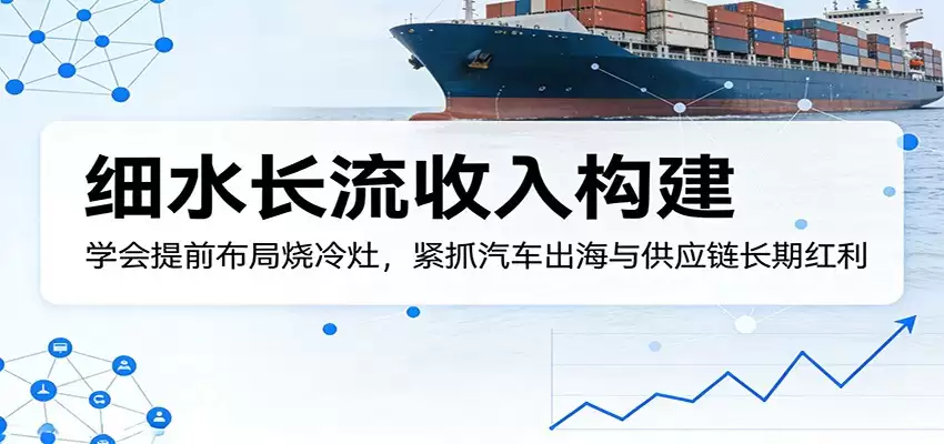 付费文章：细水长流收入构建，学会提前布局烧冷灶，紧抓汽车出海与供应链长期红利-尊多创业网