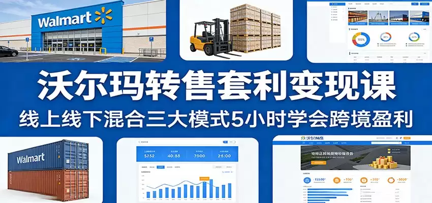 沃尔玛转售套利变现课：线上线下混合三大模式5小时学会跨境盈利-尊多创业网