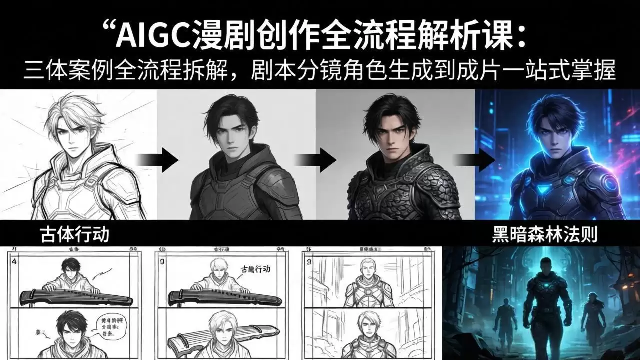 （17879期）AIGC漫剧创作全流程解析课：三体案例全流程拆解，剧本分镜角色生成到成片一站式掌握-尊多创业网