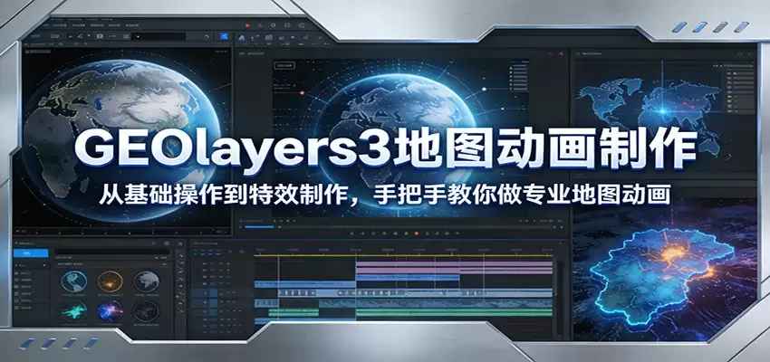 GEOlayers3地图动画制作：从基础操作到特效制作，手把手教你做专业地图动画-尊多创业网