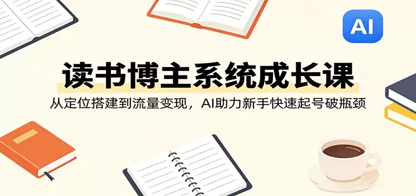 读书博主系统成长课：从定位搭建到流量变现，AI助力新手快速起号破瓶颈-尊多创业网