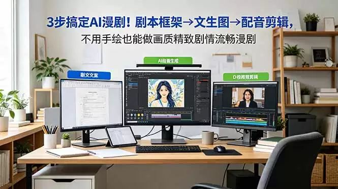 （18866期）3步搞定AI漫剧！剧本框架→文生图→配音剪辑，不用手绘也能做画质精致剧情流畅漫剧-尊多创业网