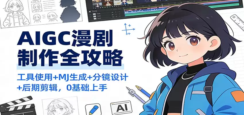 AIGC漫剧制作全攻略：工具使用+MJ生成+分镜设计+后期剪辑，0基础上手-尊多创业网