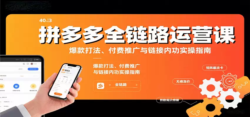 拼多多全链路运营课，爆款打法、付费推广与链接内功实操指南-尊多创业网