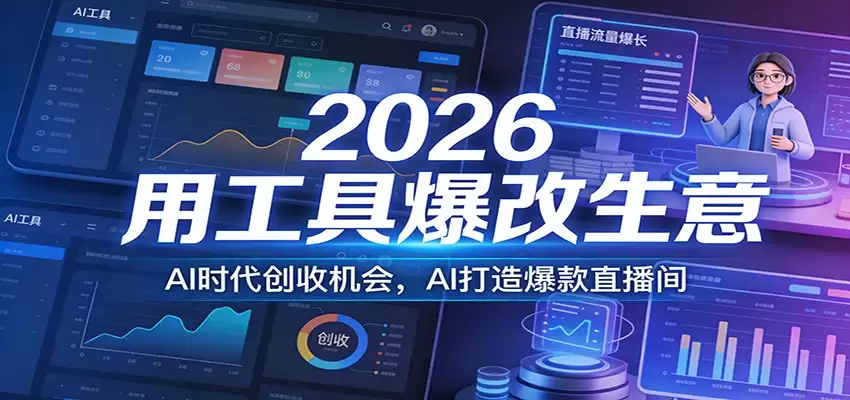 2026用工具爆改生意，AI时代创收机会，AI打造爆款直播间-尊多创业网