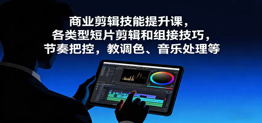 商业剪辑技能提升课，各类型短片剪辑和组接技巧，节奏把控，教调色、音乐处理等-尊多创业网