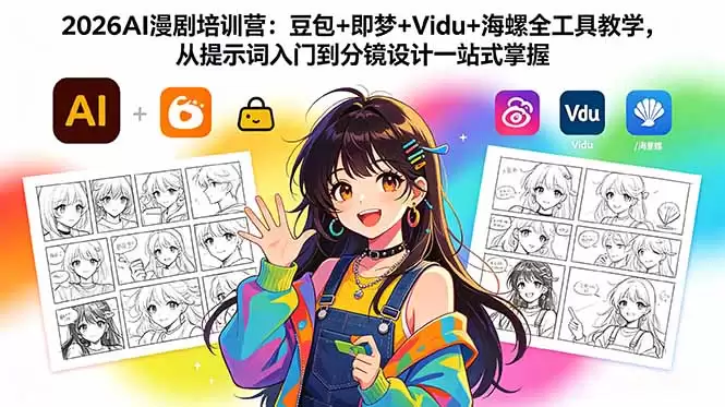 （18607期）2026AI漫剧培训营：豆包+即梦+Vidu+海螺全工具教学，从提示词入门到分镜设计一站式掌握-尊多创业网