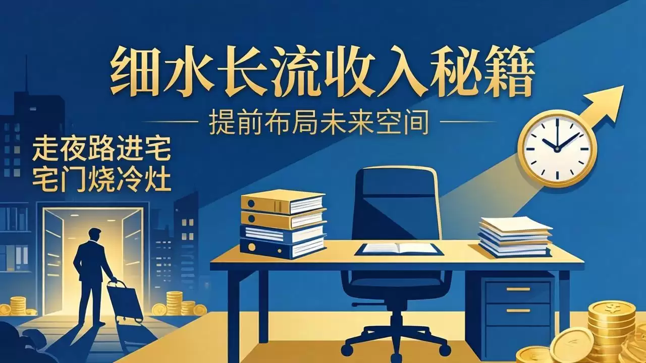 （17836期）某付费文章：细水长流收入秘籍：走夜路进宅门烧冷灶，提前布局未来空间-尊多创业网