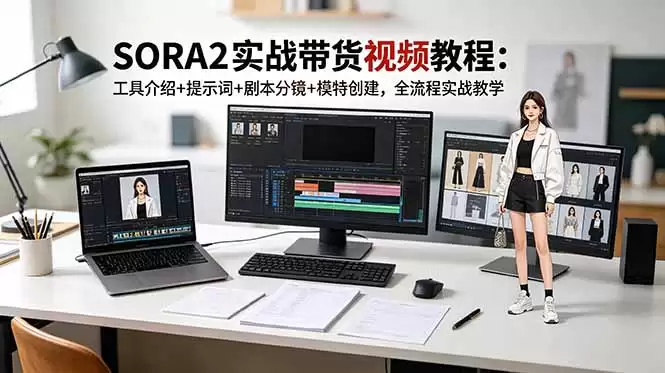 （18718期）SORA2实战带货视频教程：工具介绍+提示词+剧本分镜+模特创建，全流程实战教学-尊多创业网