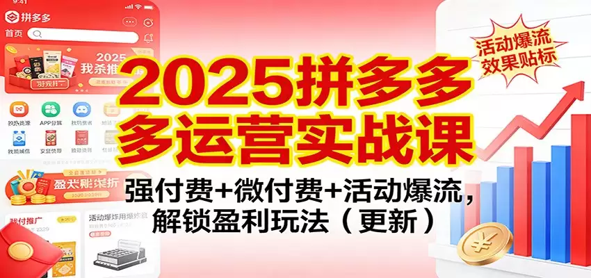 2025拼多多运营实战课：强付费+微付费+活动爆流，解锁盈利玩法（更新）-尊多创业网