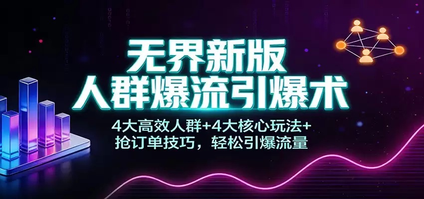 无界新版人群爆流引爆术：4大高效人群+4大核心玩法+抢订单技巧，轻松引爆流量-尊多创业网