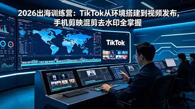 （18875期）2026出海训练营：TikTok从环境搭建到视频发布，手机剪映混剪去水印全掌握-尊多创业网