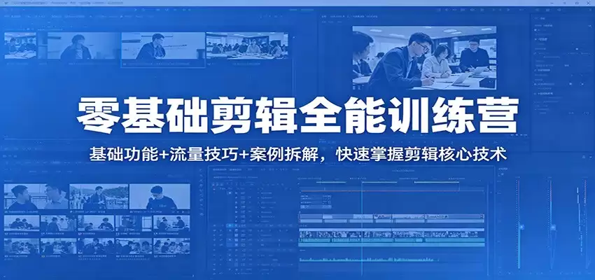 零基础剪辑全能训练营：基础功能+流量技巧+案例拆解，快速掌握剪辑核心技术-尊多创业网