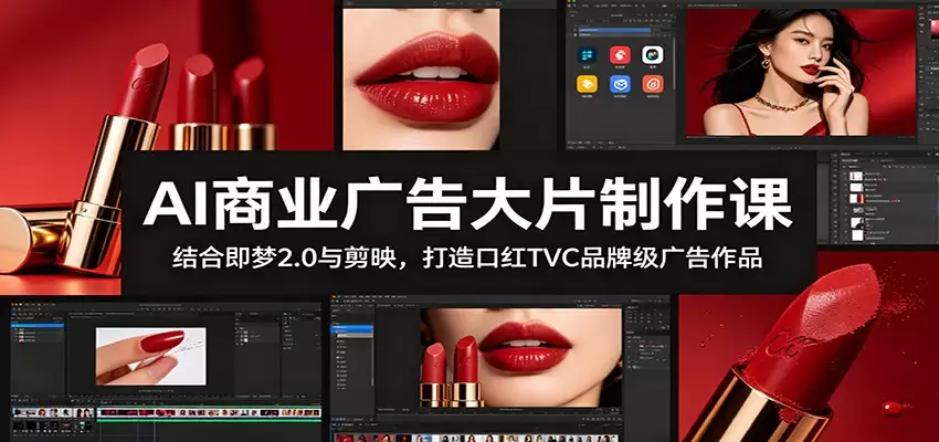 AI商业广告大片制作课：结合即梦2.0与剪映，打造口红TVC品牌级广告作品-尊多创业网