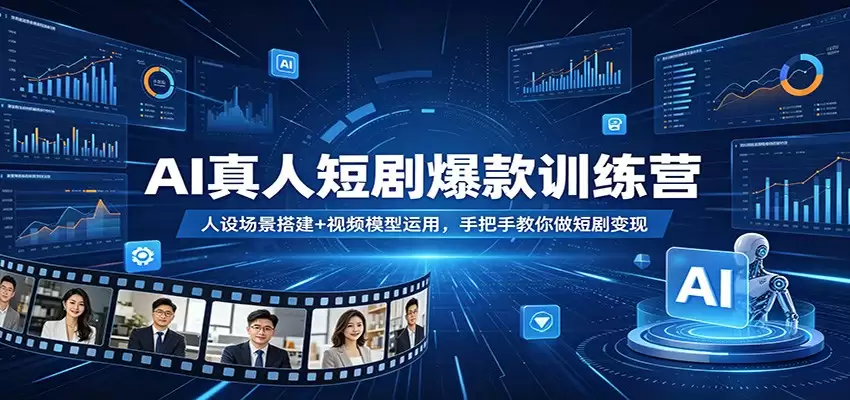 AI真人短剧爆款训练营：人设场景搭建+视频模型运用，手把手教你做短剧变现-尊多创业网