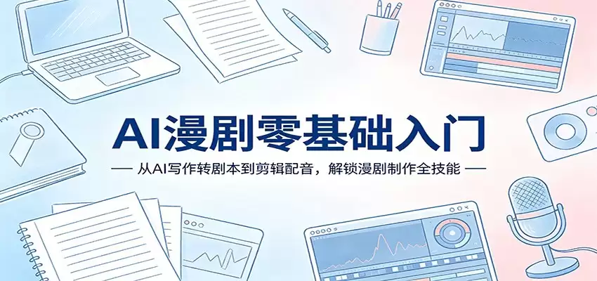 AI漫剧零基础入门：从AI写作转剧本到剪辑配音，解锁漫剧制作全技能-尊多创业网