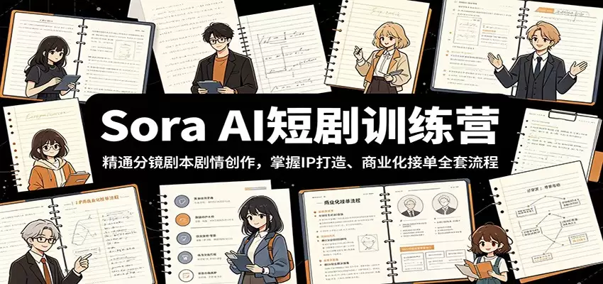 Sora AI短剧训练营：精通分镜剧本剧情创作，掌握IP打造、商业化接单全套流程-尊多创业网