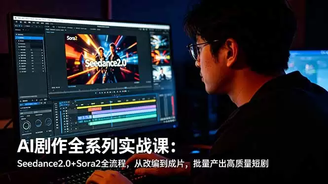 （18647期）AI剧作全系列实战课：Seedance2.0+Sora2全流程，从改编到成片，批量产出高质量短剧-尊多创业网