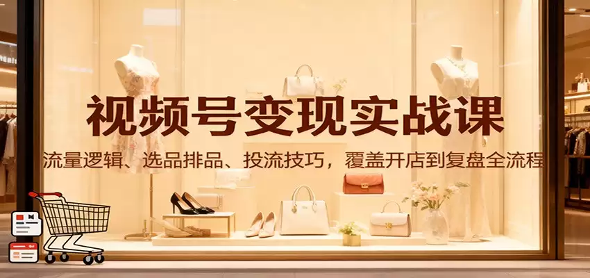 视频号变现实战课：流量逻辑、选品排品、投流技巧，覆盖开店到复盘全流程-尊多创业网