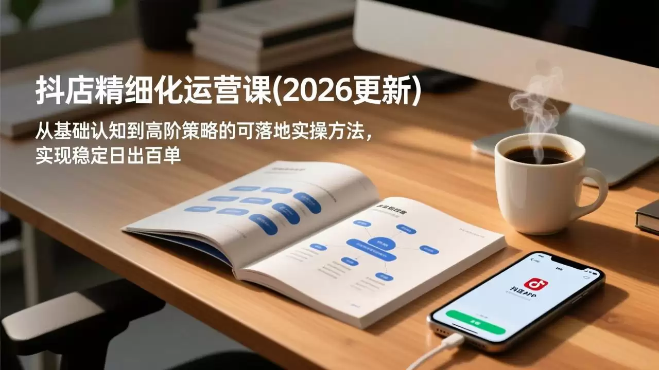 （18421期）抖店精细化运营课(更新5月)，从基础认知到高阶策略的可落地实操方法，实现稳定日出百单-尊多创业网