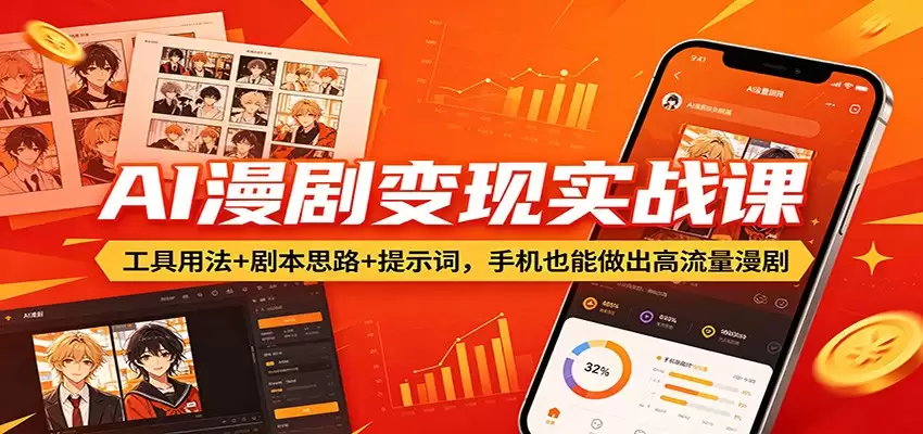 AI漫剧变现实战课：工具用法+剧本思路+提示词，手机也能做出高流量漫剧-尊多创业网