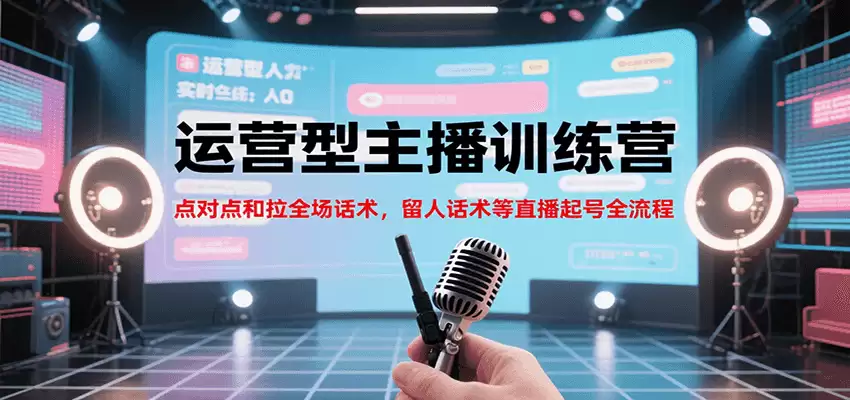 运营型主播训练营，点对点和拉全场话术，留人话术等直播起号全流程（更新8月）-尊多创业网