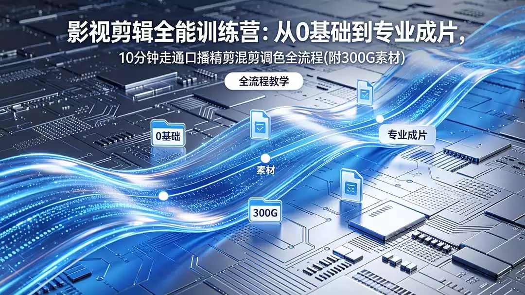 （18664期）2026影视剪辑全能实战课｜0基础到专业成片，全流程教学，高清带300G素材-尊多创业网