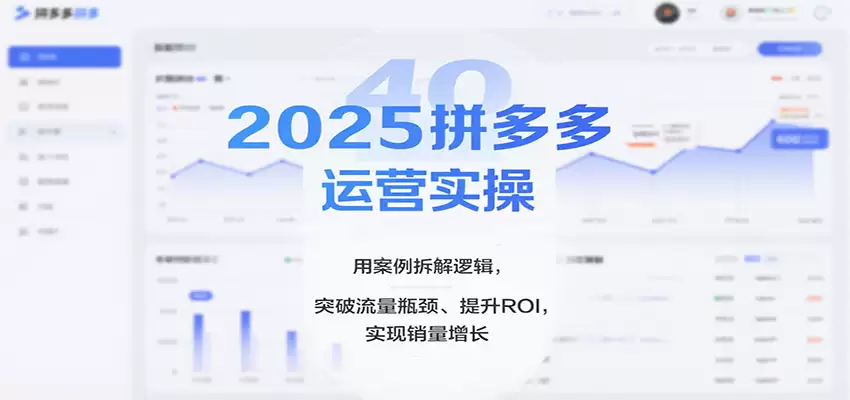2025拼多多运营实操，用案例拆解逻辑，突破流量瓶颈、提升ROI，实现销量增长（更新）-尊多创业网